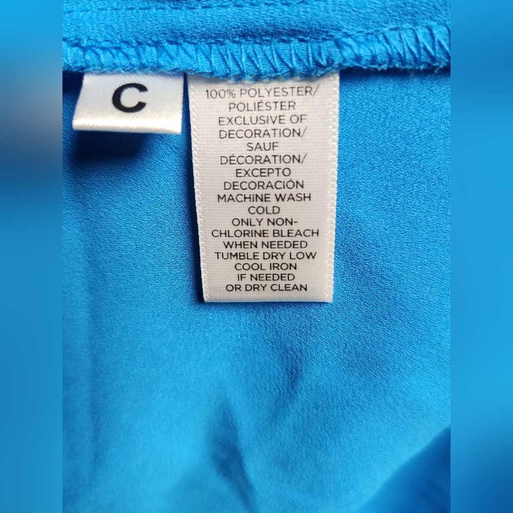 Loft Blue Ruffle V-Neck Women's Top - Picture 6 of 6